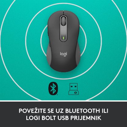 Miš LOGITECH M650 L, bežični, optički, 4000dpi, USB, BT, crni