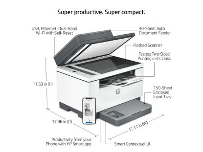 Multifunkcijski printer HP LaserJet MFP M234sdw 6GX01F, printer/scanner/copy, 600dpi, USB, LAN, WiFi, Bluetooth, bijeli