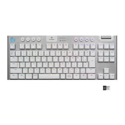 Tipkovnica LOGITECH Gaming G915 TKL Tenkeyless Lightspeed,Tactile switch, RGB, mehanička, bežična, UK Layout, USB, bijela