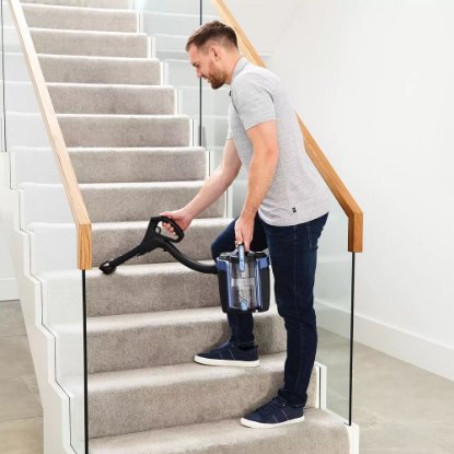 Usisavač SHARK ICZ300EUT DuoClean+PowerFins, 28.8 V, 0,6l, bežični, štapni, Anti Hair Wrap, crno-plavi