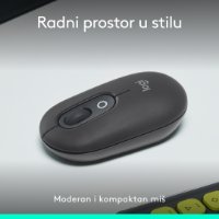 Miš LOGITECH POP, optički, bežični, USB, BT, 1000dpi, sivi