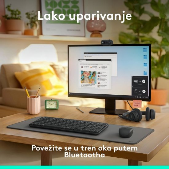 Tipkovnica + miš LOGITECH MK250 Compact Bluetooth Combo, bežična, crna