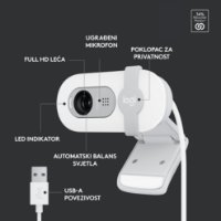 Web kamera LOGITECH Brio 100, bijela