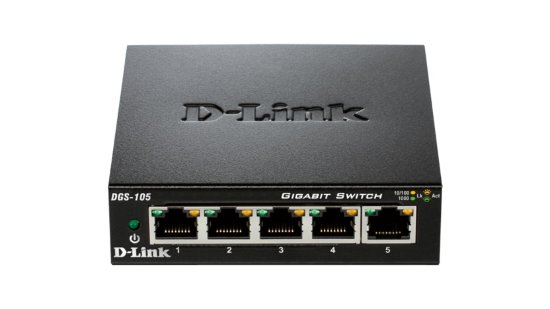 Switch D-LINK DGS-105, Gigabit Switch, 10/100/1000 Mbps, metalno kućište, 5-port