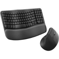 Tipkovnica + miš LOGITECH Wave Keys + Lift, ergonomska, bežična, crna