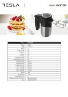 Mikser TESLA MX301BX, ručni, 300 W, 5 brzina, crni-inox