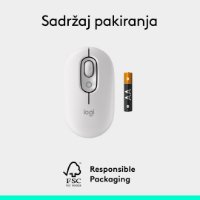 Miš LOGITECH POP, optički, bežični, USB, BT, 1000dpi, bijeli