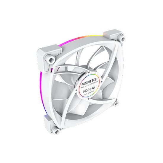 Ventilator MONTECH AX120 PWM, 120mm, 1600 okr/min, RGB, bijeli