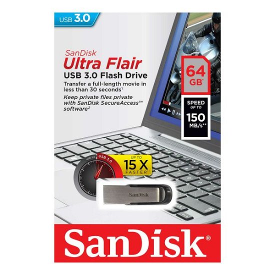 Memorija USB 3.0 FLASH DRIVE, 64GB, SANDISK Ultra Flair, SDCZ73-064G-G46