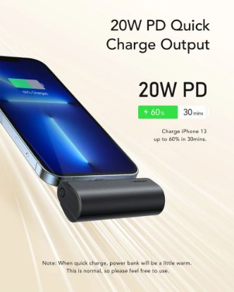 Mobilni USB punjač VEGER PlugON, 5000 mAh, lightning, crni