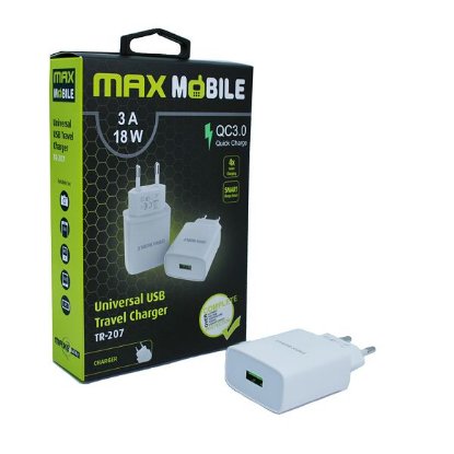 Kućni punjač MAXMOBILE QC3.0 TR207, USB-A, 18W, bijeli