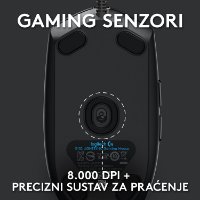 Miš LOGITECH Gaming G102 Lightsync, optički, 8000dpi, crni, USB