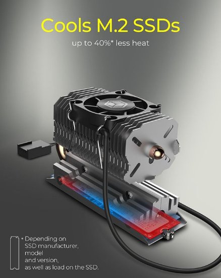 Hladnjak ICY BOX, heat pipe sink M.2 NVMe SSD, 30mm, srebrni