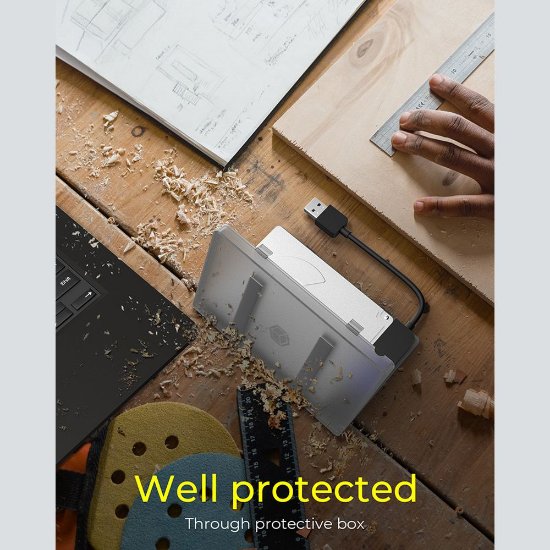 Eksterno kućište ICY BOX IB-AC603b-U3, USB 3.0 (M) na 2.5" SATA (M), siva zaštitna futrola