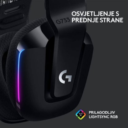 Slušalice LOGITECH Gaming G733 Lightspeed, RGB, bežične, crne