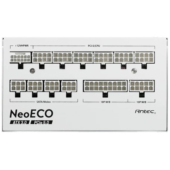 Napajanje 1000W, ANTEC NeoECO 1000G M White EC ATX3.0, 120mm vent., 80+ Gold, modularno, bijelo