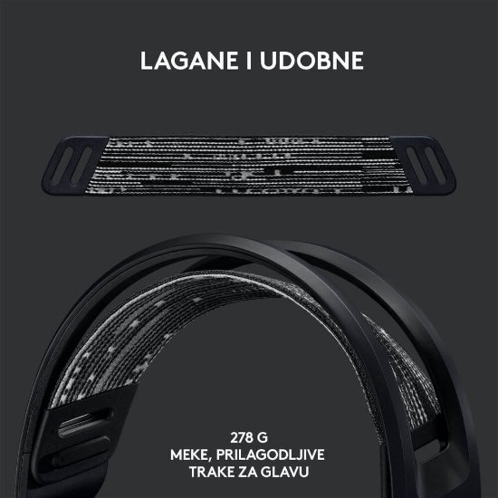 Slušalice LOGITECH Gaming G733 Lightspeed, RGB, bežične, crne
