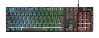 Tipkovnica TRUST GXT 835 Azor Illuminated Gaming, crna, UK Layout, USB