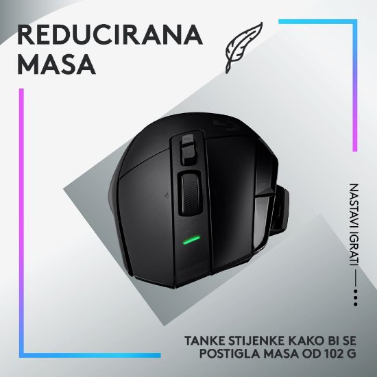 Miš LOGITECH Gaming G502 X Lightspeed, optički, 25000dpi, bežični, crni, USB