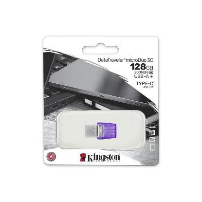 Memorija USB 3.2 FLASH DRIVE, 128GB, KINGSTON DataTraveler Micro Duo DTDUO3CG3/128GB, ljubičasti