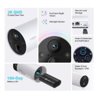 Mrežna nadzorna kamera TP-LINK Tapo C420, 2K QHD 4MP, Full-Color Night Vision, microSD, 2×Spotlights, dvosmjerni audio, detekcija pokreta, vodootporna IP65, Wi-Fi, Tapo app
