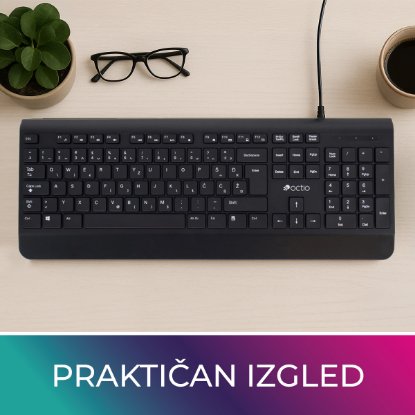 Tipkovnica OCTIO K200U, crna, USB