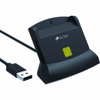 Čitač pametnih i memorijskih kartica OCTIO R303A, uspravni, SD i MicroSD, SIM, USB-A, crni