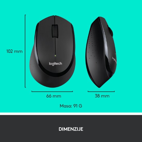 Tipkovnica + miš LOGITECH MK345 Wireless Combo, bežična, crna