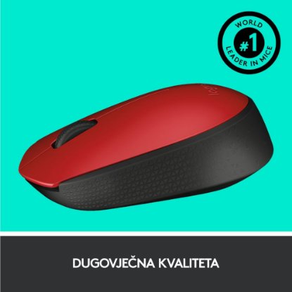 Miš LOGITECH M171, optički, bežični, crveni