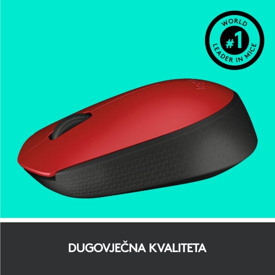 Miš LOGITECH M171, optički, bežični, crveni