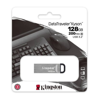 Memorija USB 3.2 FLASH DRIVE, 128GB, KINGSTON DataTraveler Kyson DTKN/128GB, srebrni