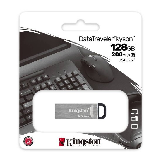 Memorija USB 3.2 FLASH DRIVE, 128GB, KINGSTON DataTraveler Kyson DTKN/128GB, srebrni