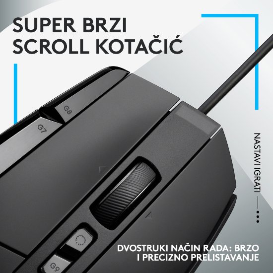 Miš LOGITECH Gaming G502 X, optički, 25600dpi, crni, USB