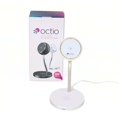 Kućni punjač OCTIO Volta Omnis, 4u1, 15W, za smartphone, AirPods, Apple Watch, svjetiljka, bežični, bijeli
