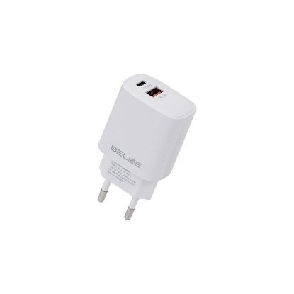 Kućni punjač BELINE BLN2CW30 GaN, 30W, PD3.0/QC3.0, USB-C + USB-A, bijeli