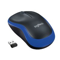 Miš LOGITECH M185, optički, bežični, 1000dpi, crno-plavi