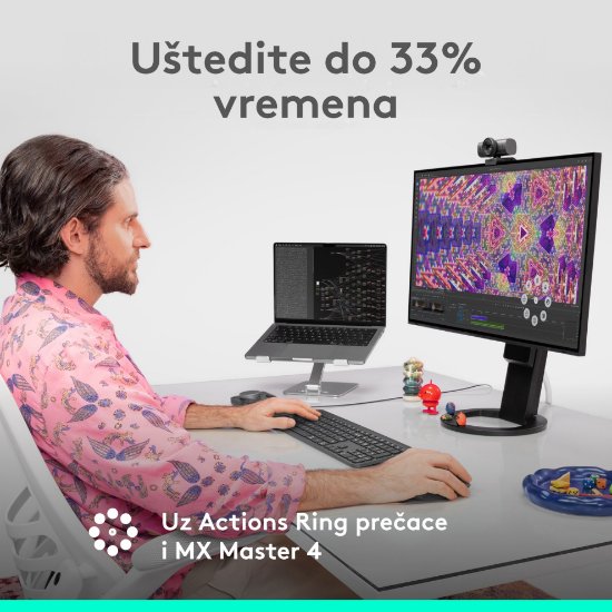 Miš LOGITECH MX Master 4, optički, bežični, BT, bijeli