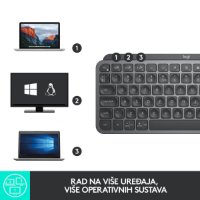 Tipkovnica LOGITECH MX Keys mini, bežična, BT, siva