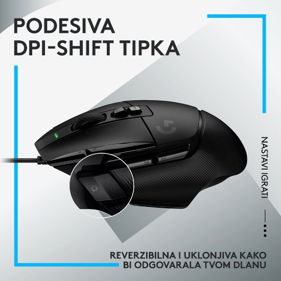 Miš LOGITECH Gaming G502 X, optički, 25600dpi, crni, USB