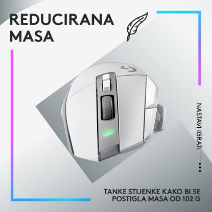 Miš LOGITECH Gaming G502 X Lightspeed, optički, 25000dpi, bežični, bijeli, USB