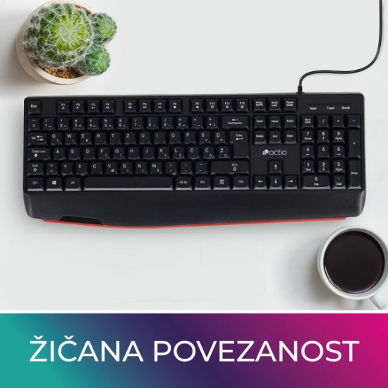 Tipkovnica OCTIO K201U, crna, USB