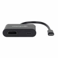 Adapter MANHATTAN, USB-C (M) na HDMI (Ž), USB-C PD, crni