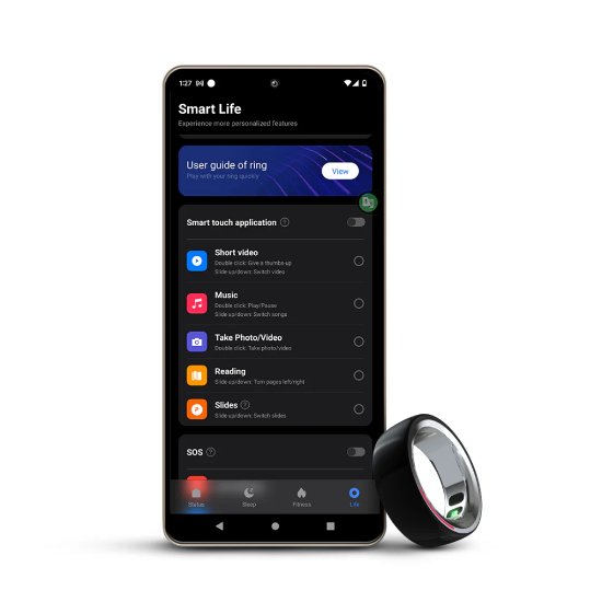 Pametni prsten HIFUTURE FutureRing S 57mm, praćenje aktivnosti, srebrno-crni