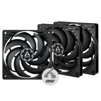 Ventilator ARCTIC P12 Slim PWM PST, 120mm, 2100 okr/min, 3 pack, crni