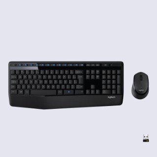 Tipkovnica + miš LOGITECH MK345 Wireless Combo, bežična, crna