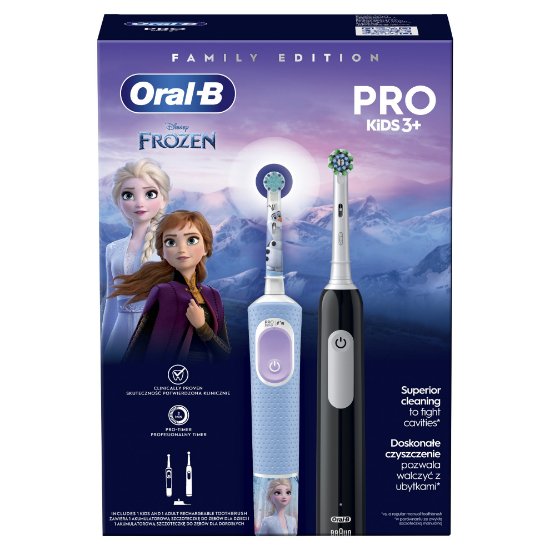 Električna četkica za zube ORAL-B Family Edition Pro Series 1 Black + Pro kids 3 , frozen, crna