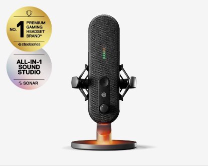 Mikrofon STEELSERIES Alias, USB-C, RGB, crni