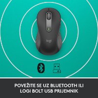 Miš LOGITECH M650 L, za ljevake, bežični, optički, 4000dpi, USB, BT, crni