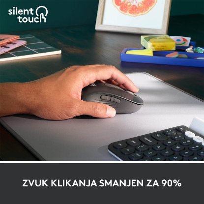 Miš LOGITECH M650 L, za ljevake, bežični, optički, 4000dpi, USB, BT, crni