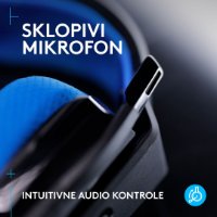 Slušalice LOGITECH Gaming G535 Lightspeed, bežične, crno-plave